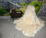 Island-Fellteppich Wollweiß XXL (180x200cm) – 15-20cm Langhaar
